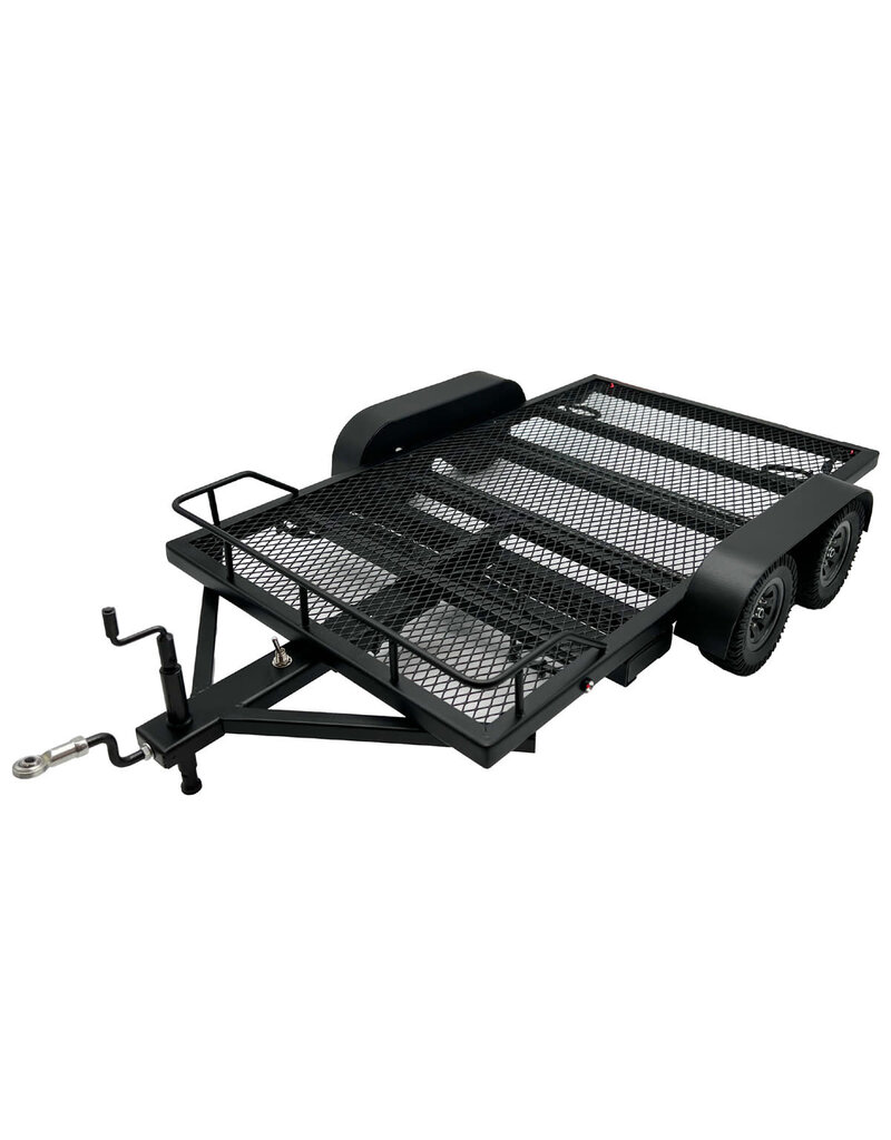 BOLD RC BOL5010 1/10 SCALE FULL METAL CAR HAULER TRAILER WITH LED LIGHTS (BLACK)