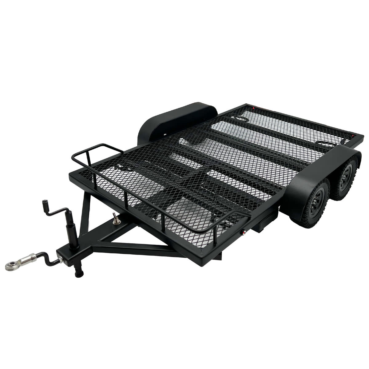 BOL5010 1/10 SCALE FULL METAL CAR HAULER TRAILER WITH LED LIGHTS (BLACK)
