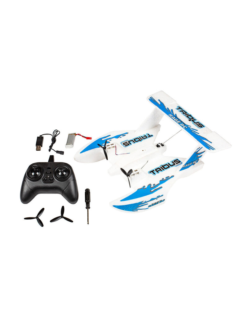 RAGE RC RGR3100 TRIBUS 250 ELECTRIC POWERED RTF AMPHIBIOUS AIRCRAFT; BLUE