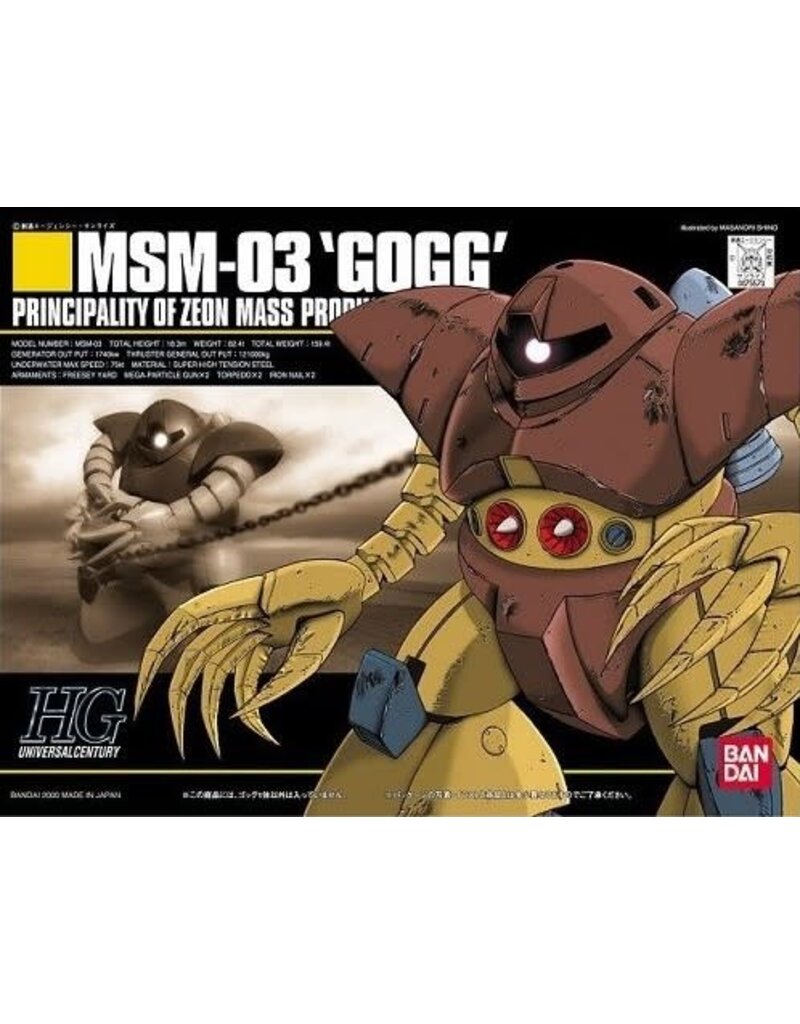 BANDAI *BAS1075573 HG 1/144 #08 MSM-03 GOGG "MOBILE SUIT GUNDAM" PLASTIC MODEL KIT