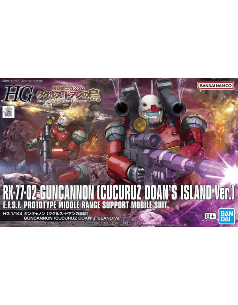 BANDAI BAN2652260 HG RX-77-02 GUNCANNON (CUCURUZ DOAN'S ISLAND VER.) "MOBILE SUIT GUNDAM" 1/144, BANDAI