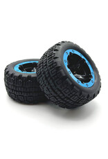 BZN540109 TURBO SLYDER & SLYDER ST BLACK WHEELS AND TIRES ASSEMBLED, BLUE BEADLOCK RING