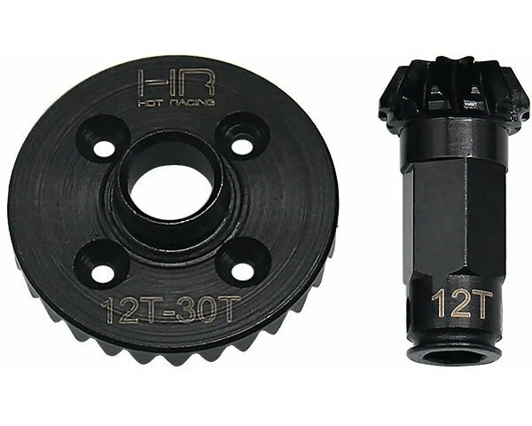 HRAGRM9302R 30/12T STEEL HELICAL DIFFERENTIAL RING/PINION REAR GEAR SET FOR ARRMA GROM