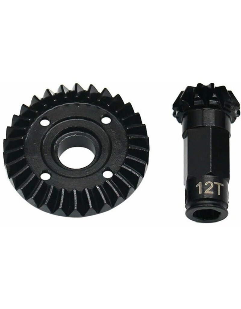 HOT RACING HRAGRM9302R 30/12T STEEL HELICAL DIFFERENTIAL RING/PINION REAR GEAR SET FOR ARRMA GROM
