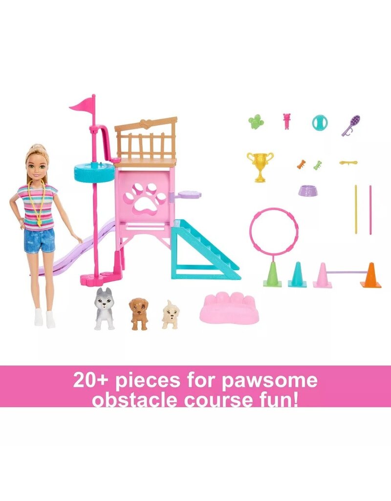 BARBIE MTL HRM10 BARBIE AND STACIE TO THE RESCUE PUPPY PLAYGROUND PLAYSET WITH DOLL