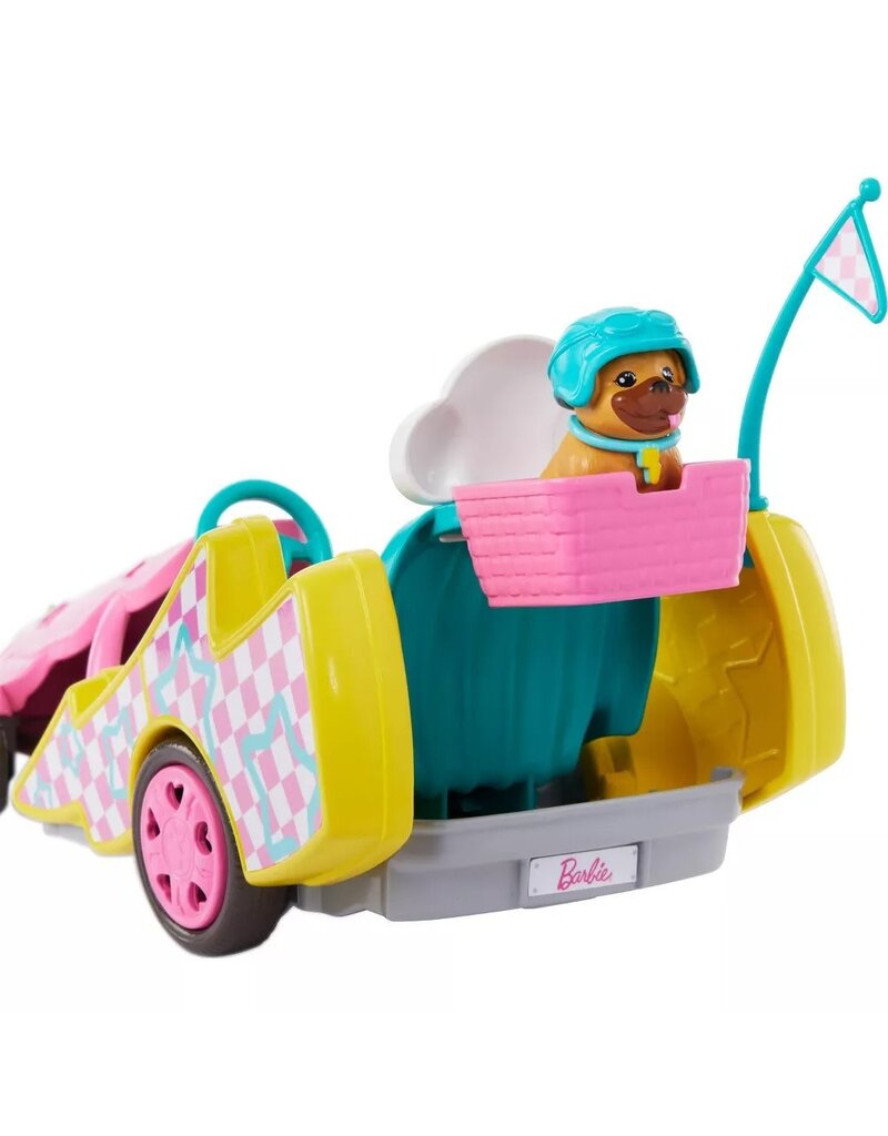 BARBIE MTL HRM08 BARBIE STACIE RACER DOLL WITH GO-KART TOY CAR AND DOG