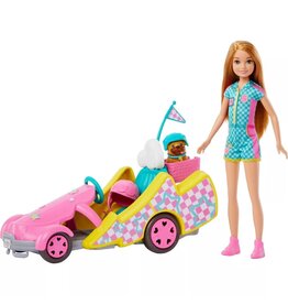 BARBIE MTL HRM08 BARBIE STACIE RACER DOLL WITH GO-KART TOY CAR AND DOG