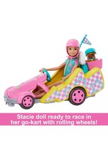 BARBIE MTL HRM08 BARBIE STACIE RACER DOLL WITH GO-KART TOY CAR AND DOG