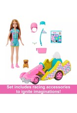 BARBIE MTL HRM08 BARBIE STACIE RACER DOLL WITH GO-KART TOY CAR AND DOG
