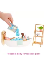 BARBIE MTL HKT92 BARBIE DOLL & BATHTUB PLAYSET WITH CONFETTI SOAP AND ACCESSORIES-BLONDE