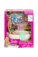 BARBIE MTL HKT92 BARBIE DOLL & BATHTUB PLAYSET WITH CONFETTI SOAP AND ACCESSORIES-BLONDE