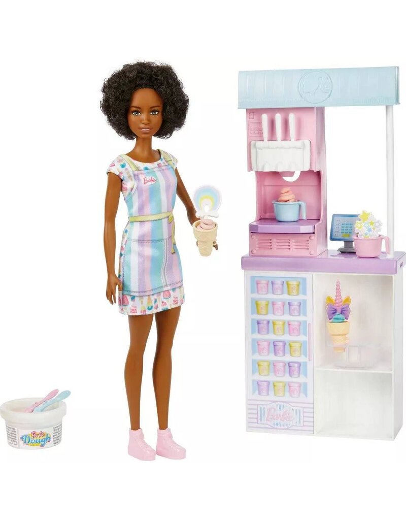 BARBIE MTL HCN47 BARBIE ICE CREAM SHOP PLAYSET-BROWN HAIR