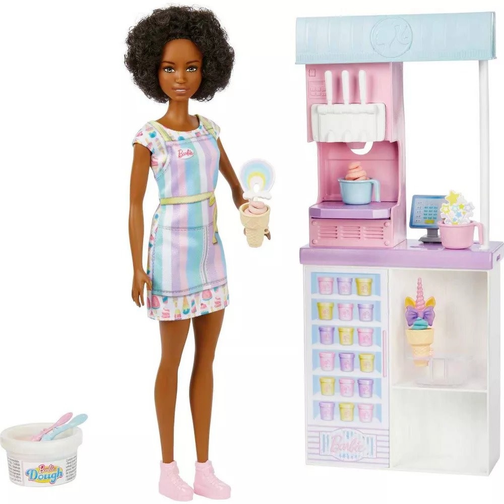 MTL HCN47 BARBIE ICE CREAM SHOP PLAYSET-BROWN HAIR