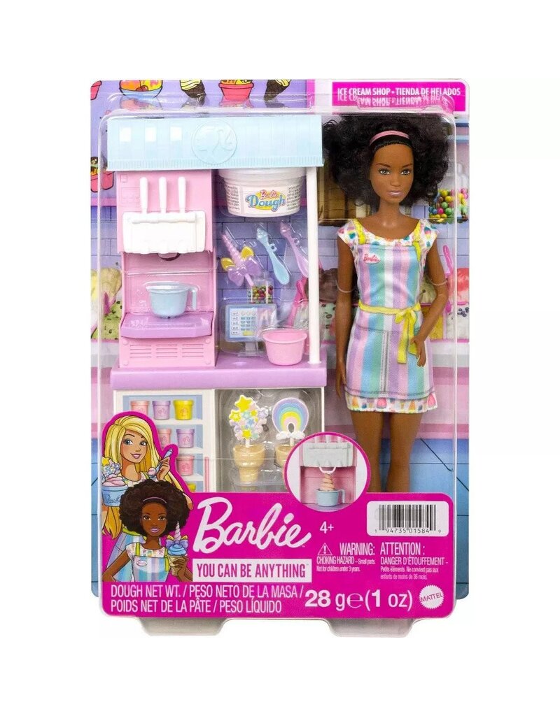 BARBIE MTL HCN47 BARBIE ICE CREAM SHOP PLAYSET-BROWN HAIR