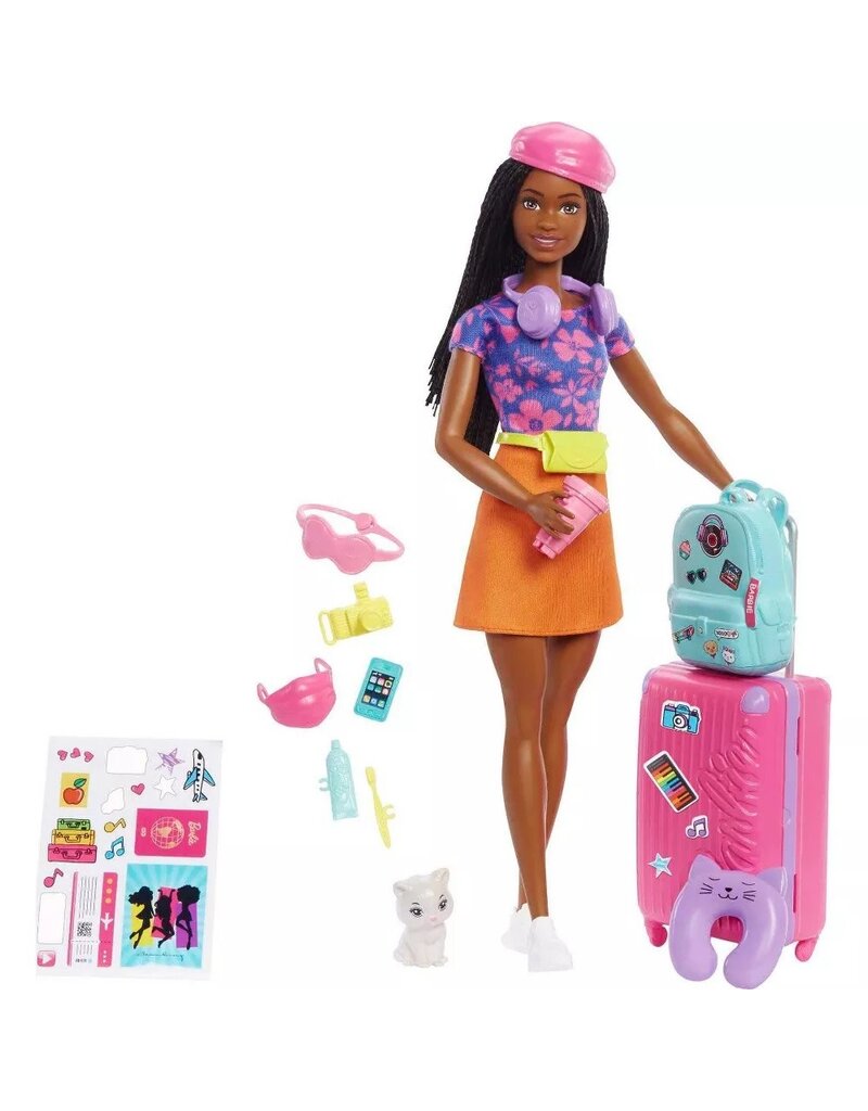 BARBIE MTL HGX55 BARBIE DOLL 'BROOKLYN' ROBERTS ACCESSORIES TRAVEL SET WITH PUPPY-BROWN HAIR