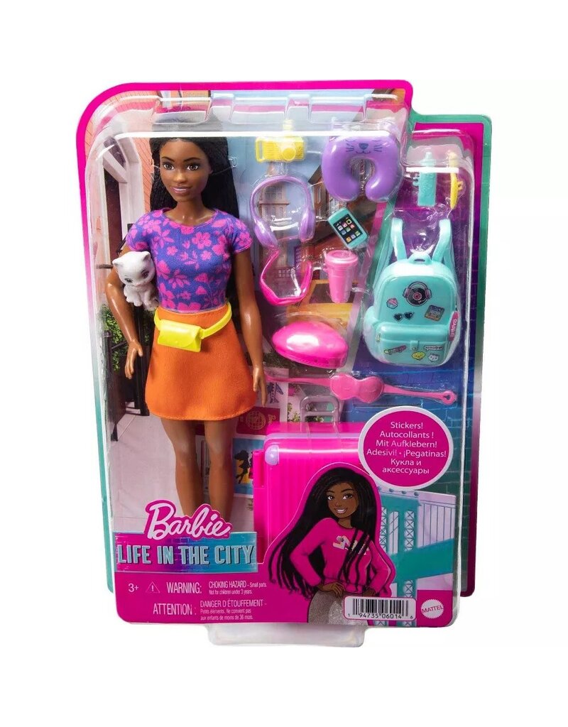 BARBIE MTL HGX55 BARBIE DOLL 'BROOKLYN' ROBERTS ACCESSORIES TRAVEL SET WITH PUPPY-BROWN HAIR