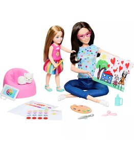 BARBIE MTL HRG48 BARBIE ART THERAPY PLAYSET WITH 2 DOLLS 'PET & ACCESSORIES