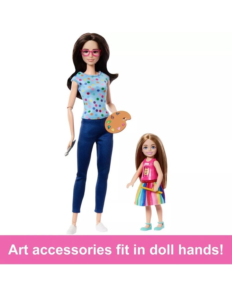 BARBIE MTL HRG48 BARBIE ART THERAPY PLAYSET WITH 2 DOLLS 'PET & ACCESSORIES
