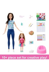 BARBIE MTL HRG48 BARBIE ART THERAPY PLAYSET WITH 2 DOLLS 'PET & ACCESSORIES