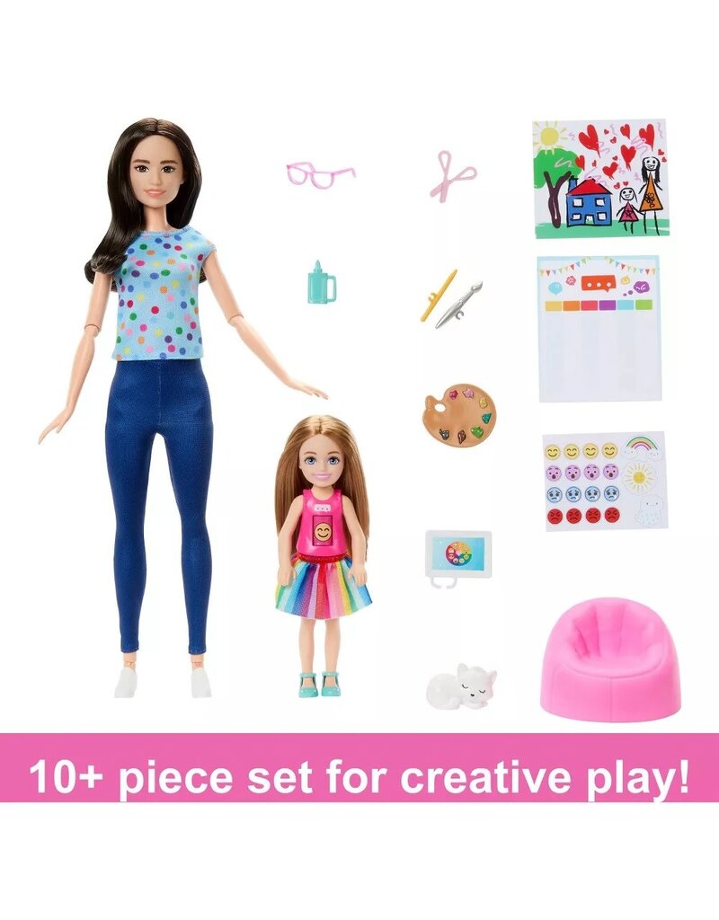 BARBIE MTL HRG48 BARBIE ART THERAPY PLAYSET WITH 2 DOLLS 'PET & ACCESSORIES
