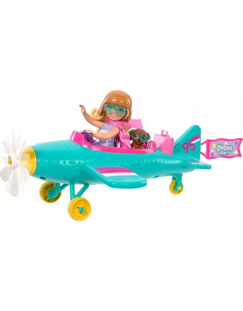 BARBIE MTL  HTK38 BARBIE CHELSEA PLANE DOLL & PLAYSET WITH PUPPY ACCESSORIES
