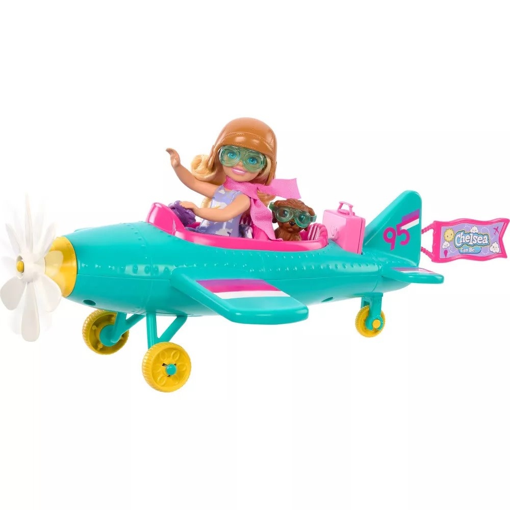MTL HTK38 BARBIE CHELSEA PLANE DOLL & PLAYSET WITH PUPPY ACCESSORIES