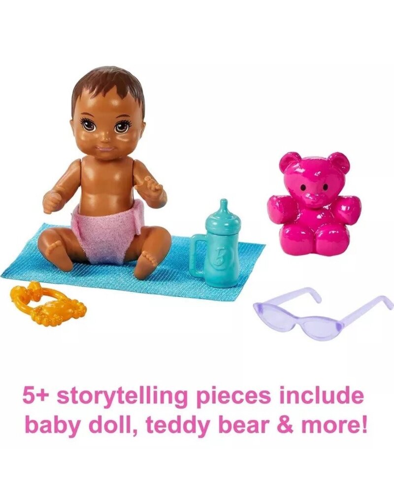 BARBIE MTL FHY97/HHB68 BARBIE SKIPPER BABYSITTERS PLAYSET-CURLY BRUNETTE HAIR
