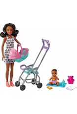 BARBIE MTL FHY97/HHB68 BARBIE SKIPPER BABYSITTERS PLAYSET-CURLY BRUNETTE HAIR
