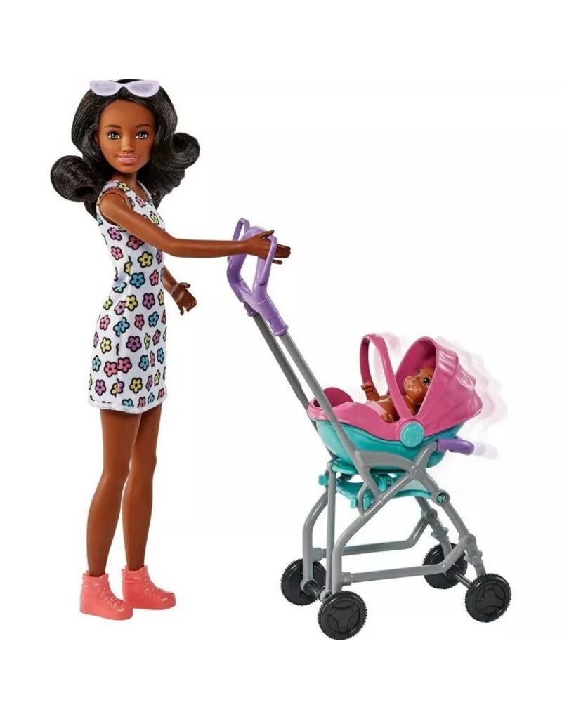 BARBIE MTL FHY97/HHB68 BARBIE SKIPPER BABYSITTERS PLAYSET-CURLY BRUNETTE HAIR