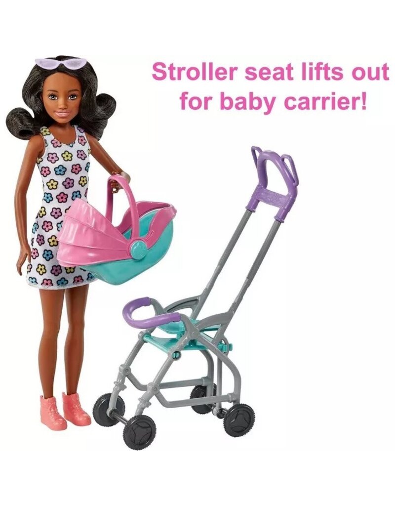 BARBIE MTL FHY97/HHB68 BARBIE SKIPPER BABYSITTERS PLAYSET-CURLY BRUNETTE HAIR