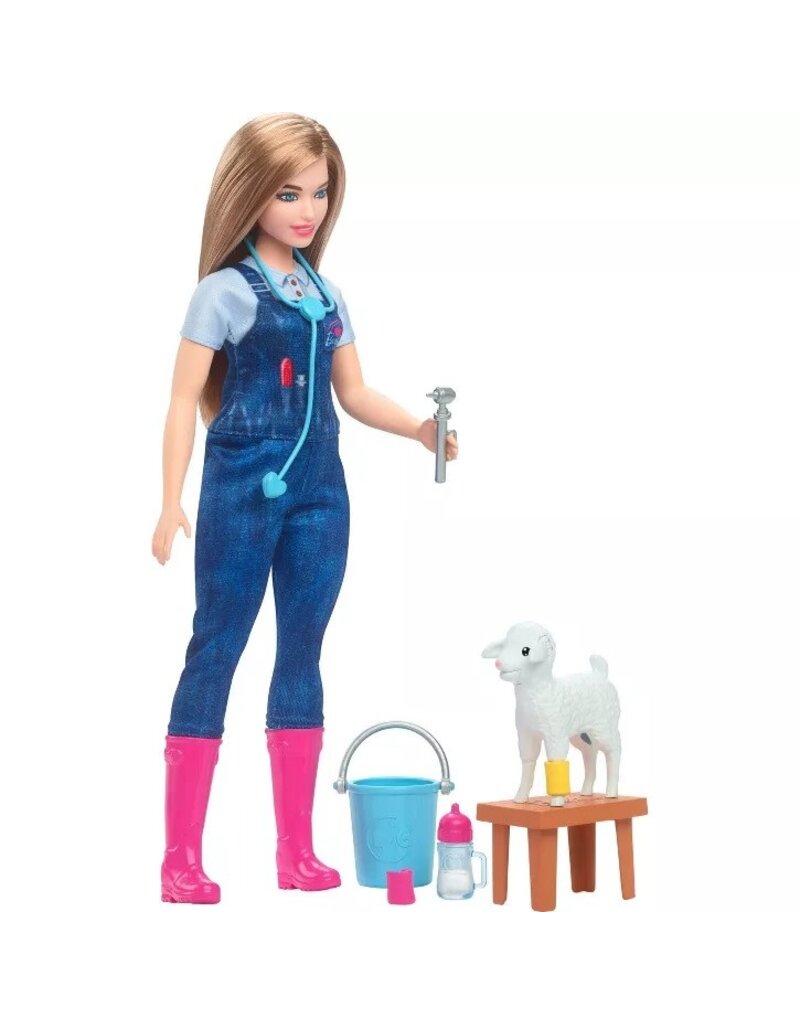 BARBIE MTL HRG41/HRG42 BARBIE65TH ANNIVERSARY CAREERS FARM VET DOLL & LAMB