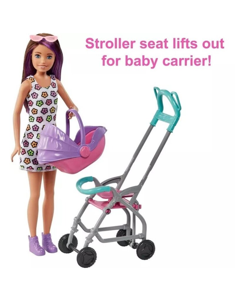 BARBIE MTL GXT34/4B10 BARBIE SKIPPER BABYSITTERS PLAYSET-CURLY BRUNETTE HAIR-BLONDE