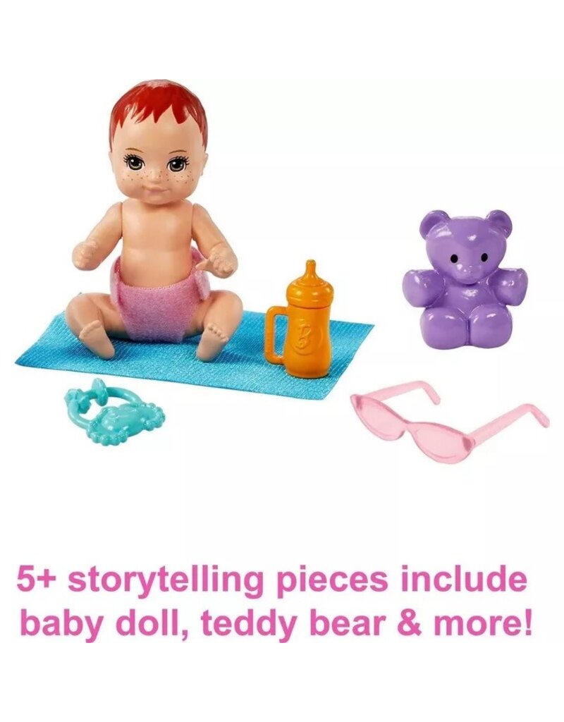 BARBIE MTL GXT34/4B10 BARBIE SKIPPER BABYSITTERS PLAYSET-CURLY BRUNETTE HAIR-BLONDE