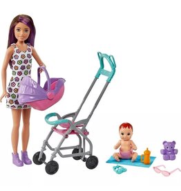 BARBIE MTL GXT34/4B10 BARBIE SKIPPER BABYSITTERS PLAYSET-CURLY BRUNETTE HAIR-BLONDE
