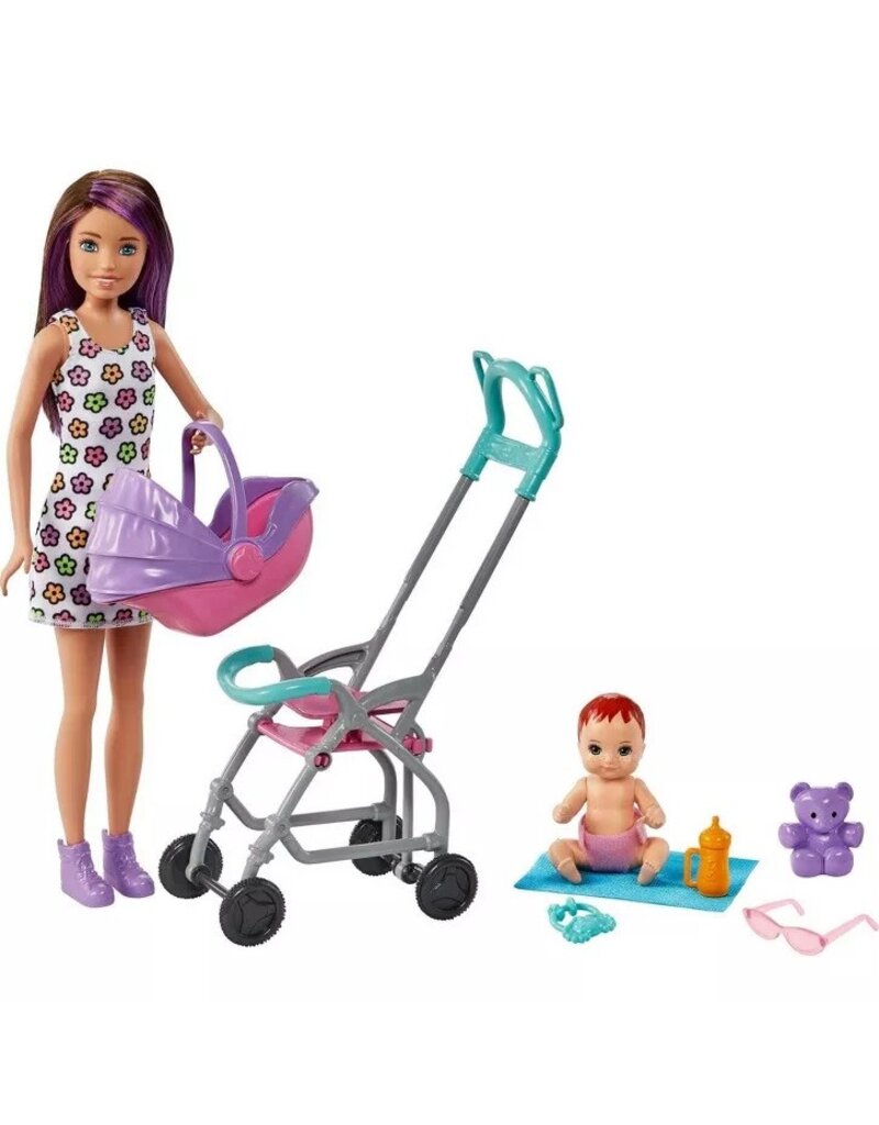 BARBIE MTL GXT34/4B10 BARBIE SKIPPER BABYSITTERS PLAYSET-CURLY BRUNETTE HAIR-BLONDE