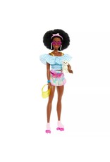 BARBIE MTL HPL75/HPL77 BARBIE DOLL WITH ROLLER SKATES FASHION AND PUPPY BROWN HAIR