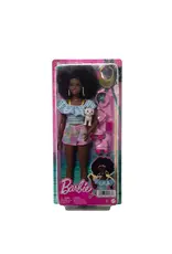 BARBIE MTL HPL75/HPL77 BARBIE DOLL WITH ROLLER SKATES FASHION AND PUPPY BROWN HAIR