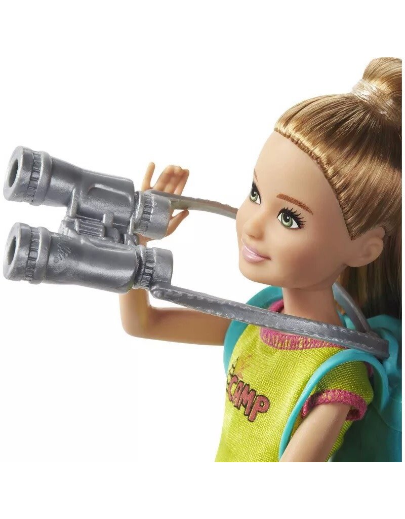 BARBIE MTL GJB58 BARBIETEAM STACIE SUMMER CAMP PLAYSET WITH KAYAK & ACCESSORIES