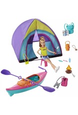 BARBIE MTL GJB58 BARBIETEAM STACIE SUMMER CAMP PLAYSET WITH KAYAK & ACCESSORIES
