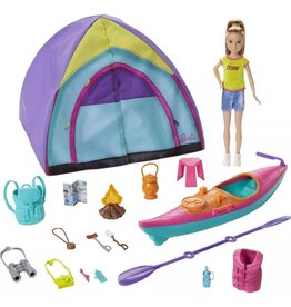 BARBIE MTL GJB58 BARBIETEAM STACIE SUMMER CAMP PLAYSET WITH KAYAK & ACCESSORIES