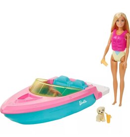 BARBIE MTL GRG30 BARBIE DOLL & TOY BOAT PLAYSET WITH PET PUPPY