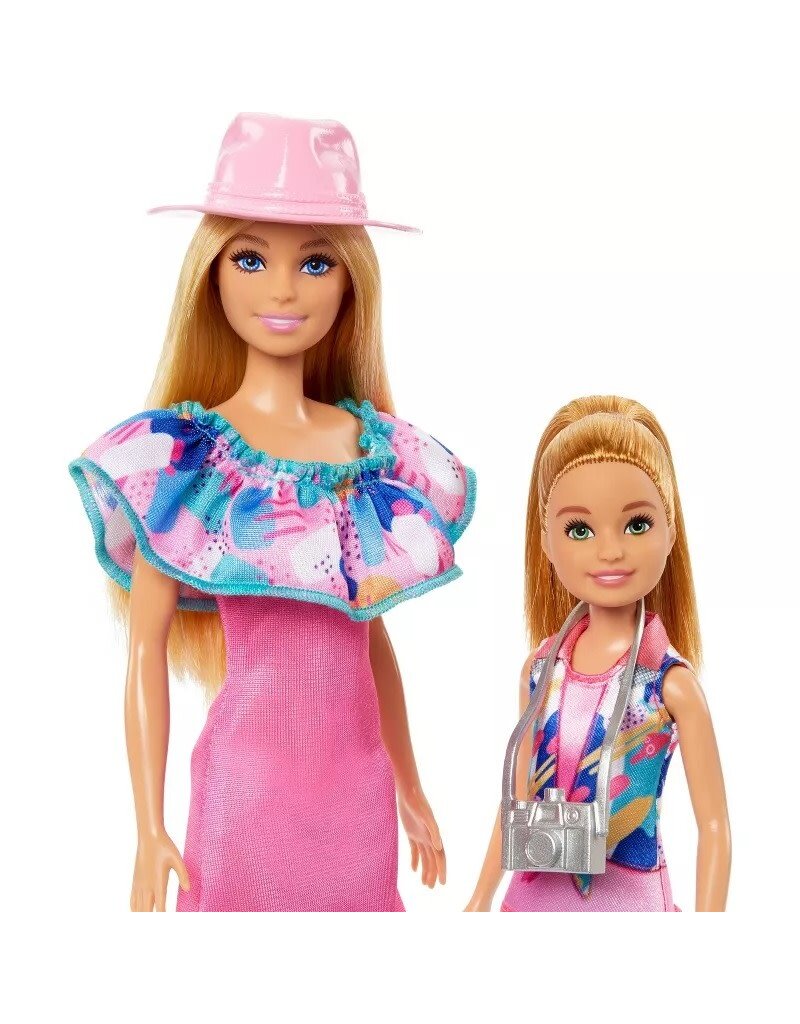 BARBIE MTL HRM09 BARBIE & STACIE SISTER DOLL SET WITH 2 PET DOGS & ACCESSORIES