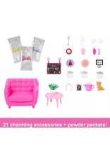 BARBIE MTL HKT94 BARBIE CUTE N COZY CAFE DOLL AND PLAYSET WITH COLOR CHANGE TEAPOT