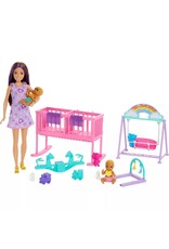 BARBIE MTL HXM99 BARBIE SKIPPER BABYSITTER DOLL WITH TWIN NURSERY PLAYSET & ACCESSORIES