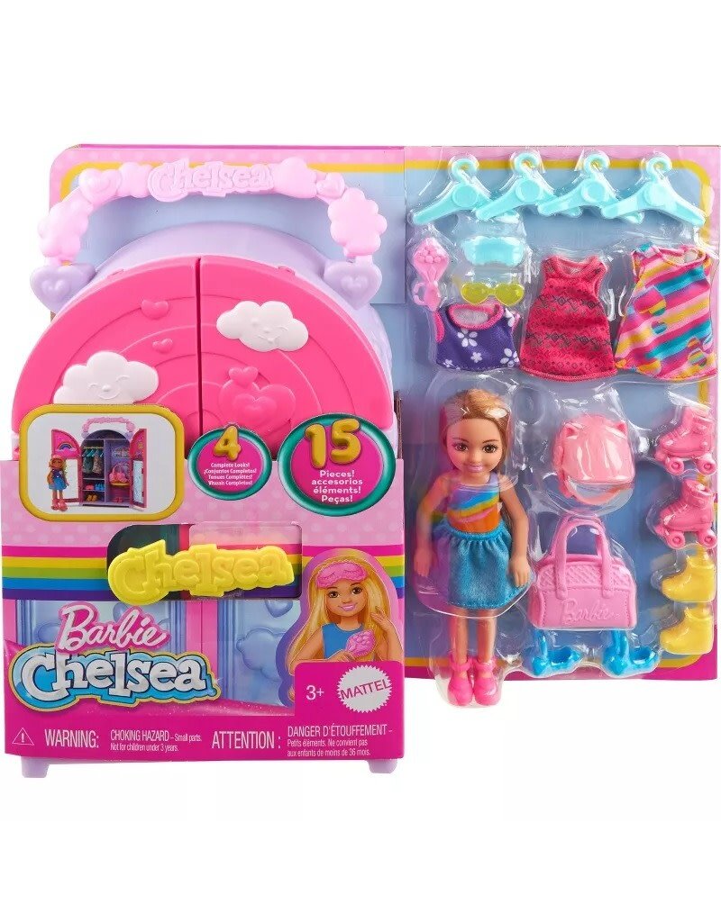 BARBIE MTL HXN03 BARBIE CHELSEA DOLL & CLOSET TOY PLAYSET WITH CLOTHES & ACCESSORIES