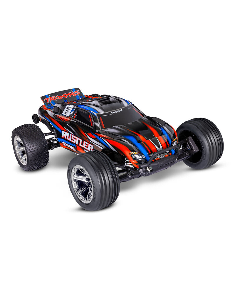 TRAXXAS TRA37354-4-RED 1/10 RUSTLER 2WD BL-2S HD RTR STADIUM TRUCK: RED