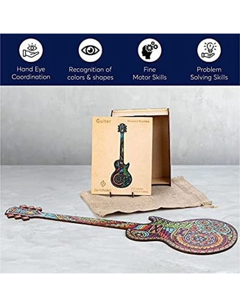 ZENCHALET ZCPG200 GUITAR WOODEN PUZZLE, 200 PCS