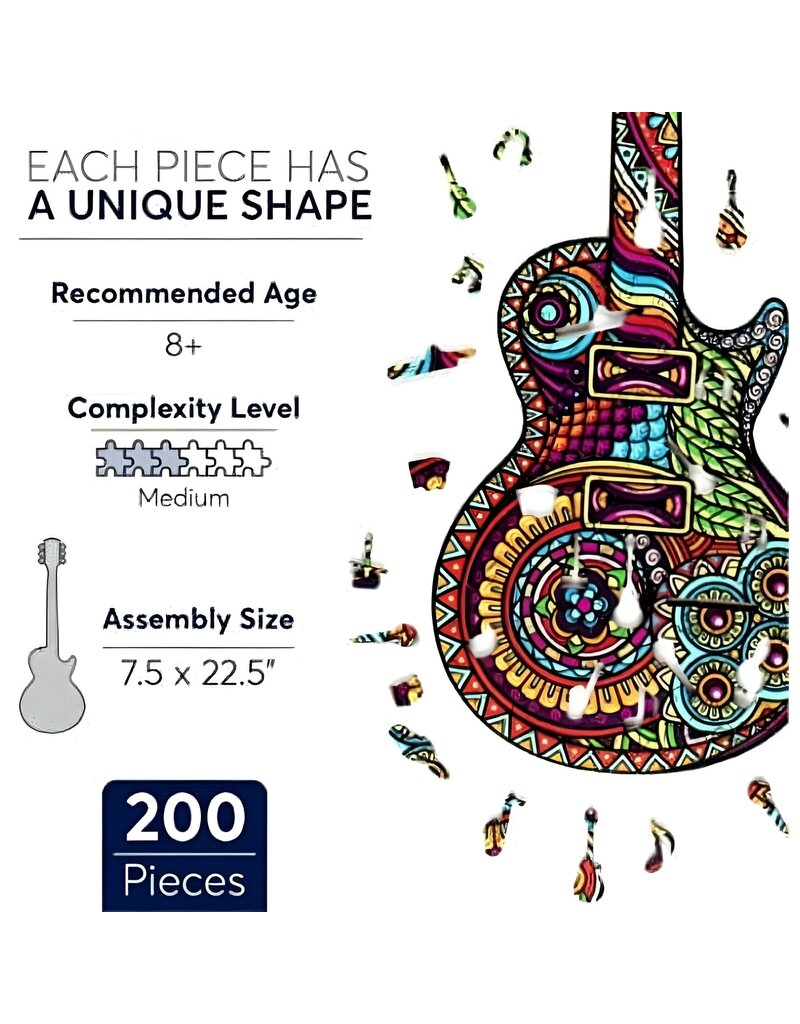 ZENCHALET ZCPG200 GUITAR WOODEN PUZZLE, 200 PCS