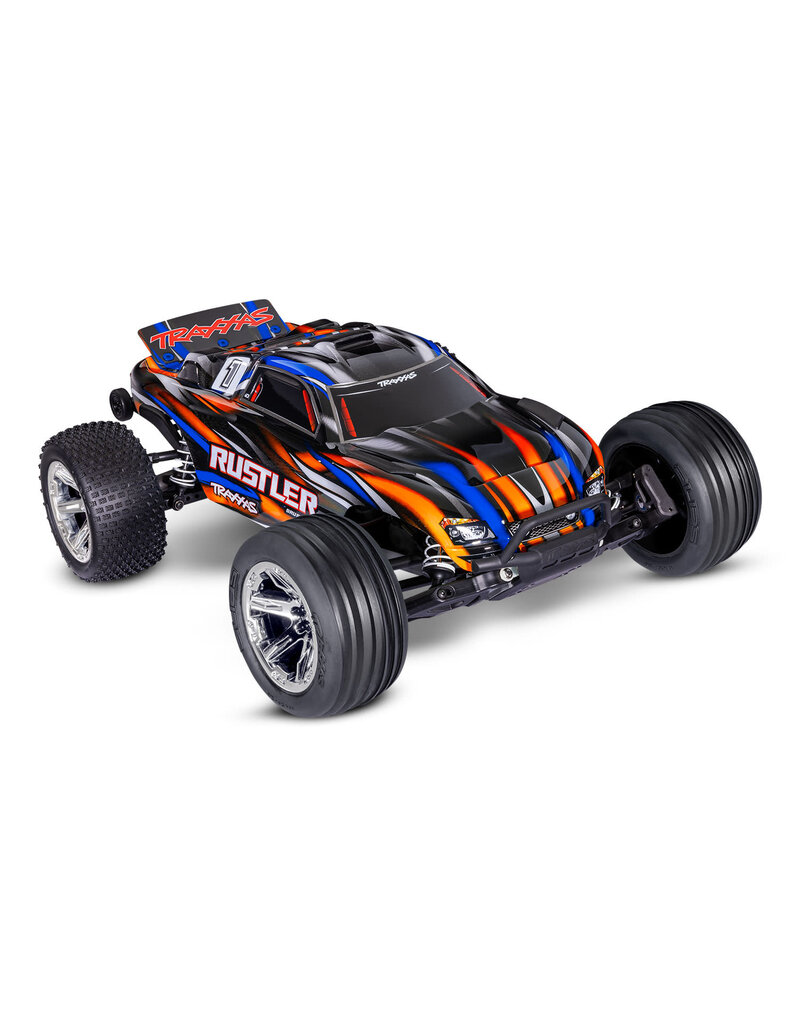 TRAXXAS TRA37354-4-ORNG 1/10 RUSTLER 2WD BL-2S HD RTR STADIUM TRUCK: ORANGE