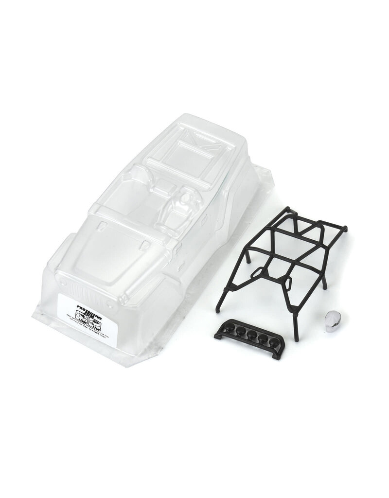 PROLINE RACING PRO366400 2004 JEEP LJ BODY WITH TRAIL CAGE FOR SCX24: CLEAR
